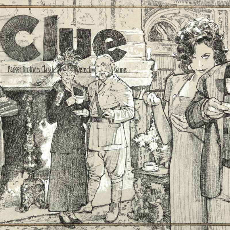 Clue Box Box Cover Art Original Sketch (Clue)