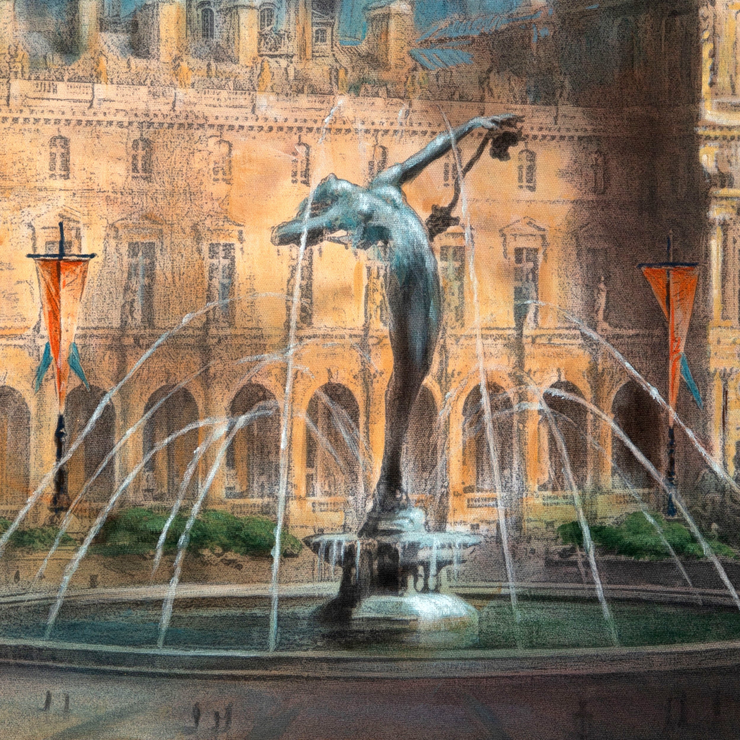 Hallowed Fountain painted playmat (Mixed Media)