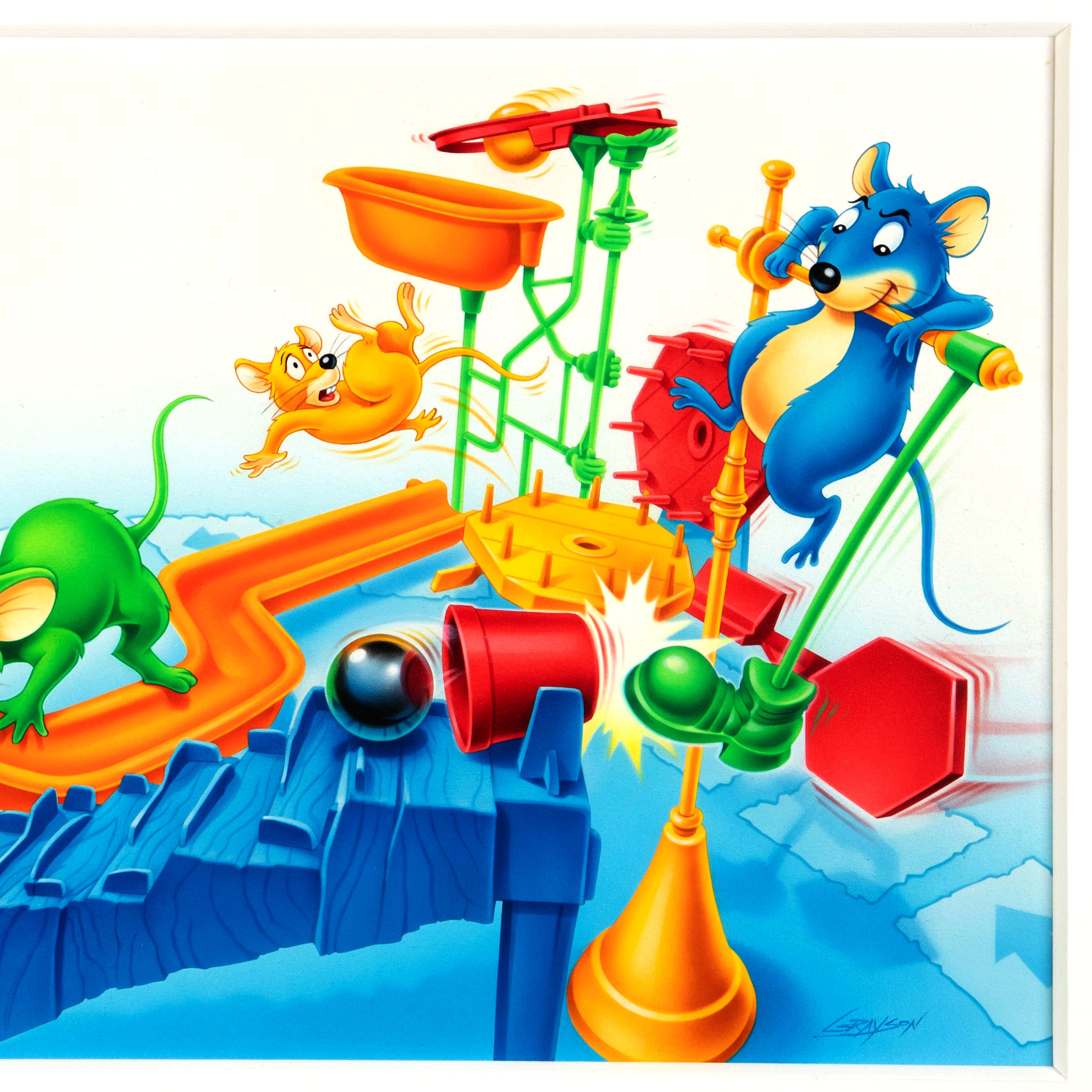 Mouse Trap Board Game Box Cover Original Painting