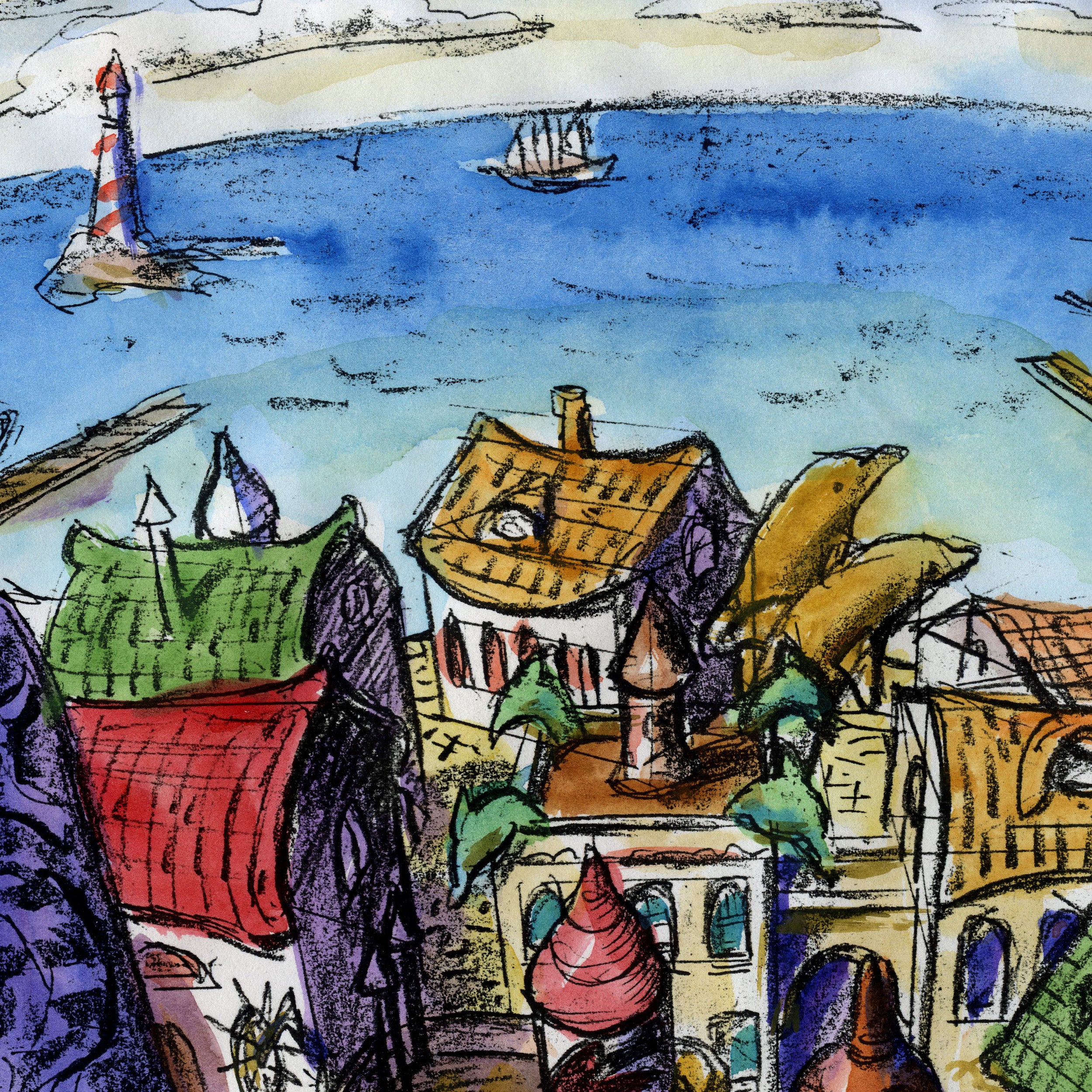 Rishadan Port  (Original Color Sketch)