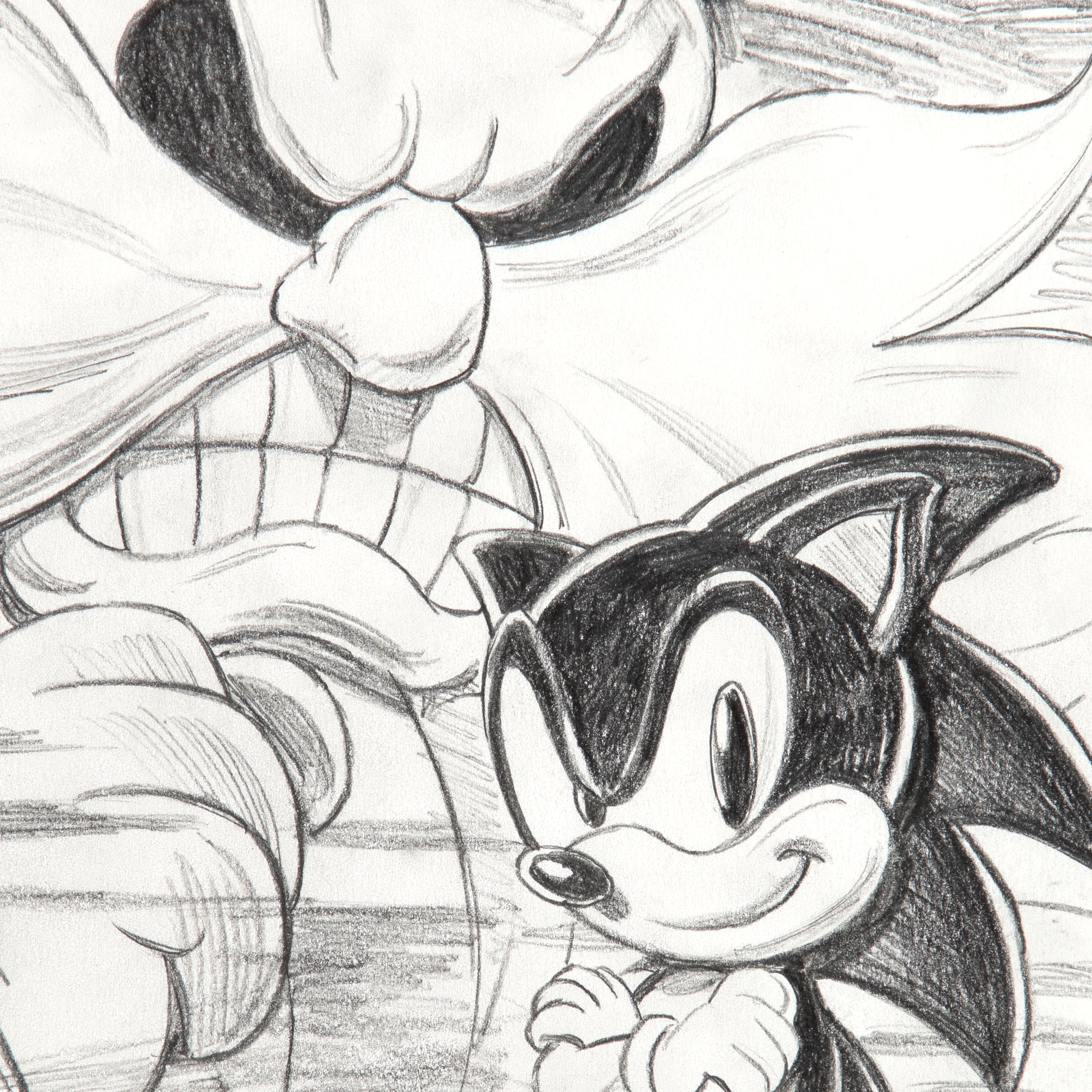 Sonic the Hedghog 2 Unused Cover Pencil Sketch (Sega Genesis)