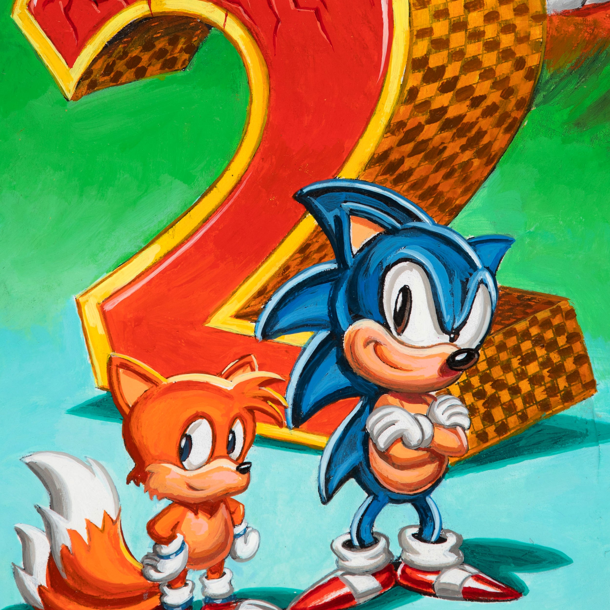 Sonic the Hedgehog 2 Final Cover Color Sketch (Sega Genesis)