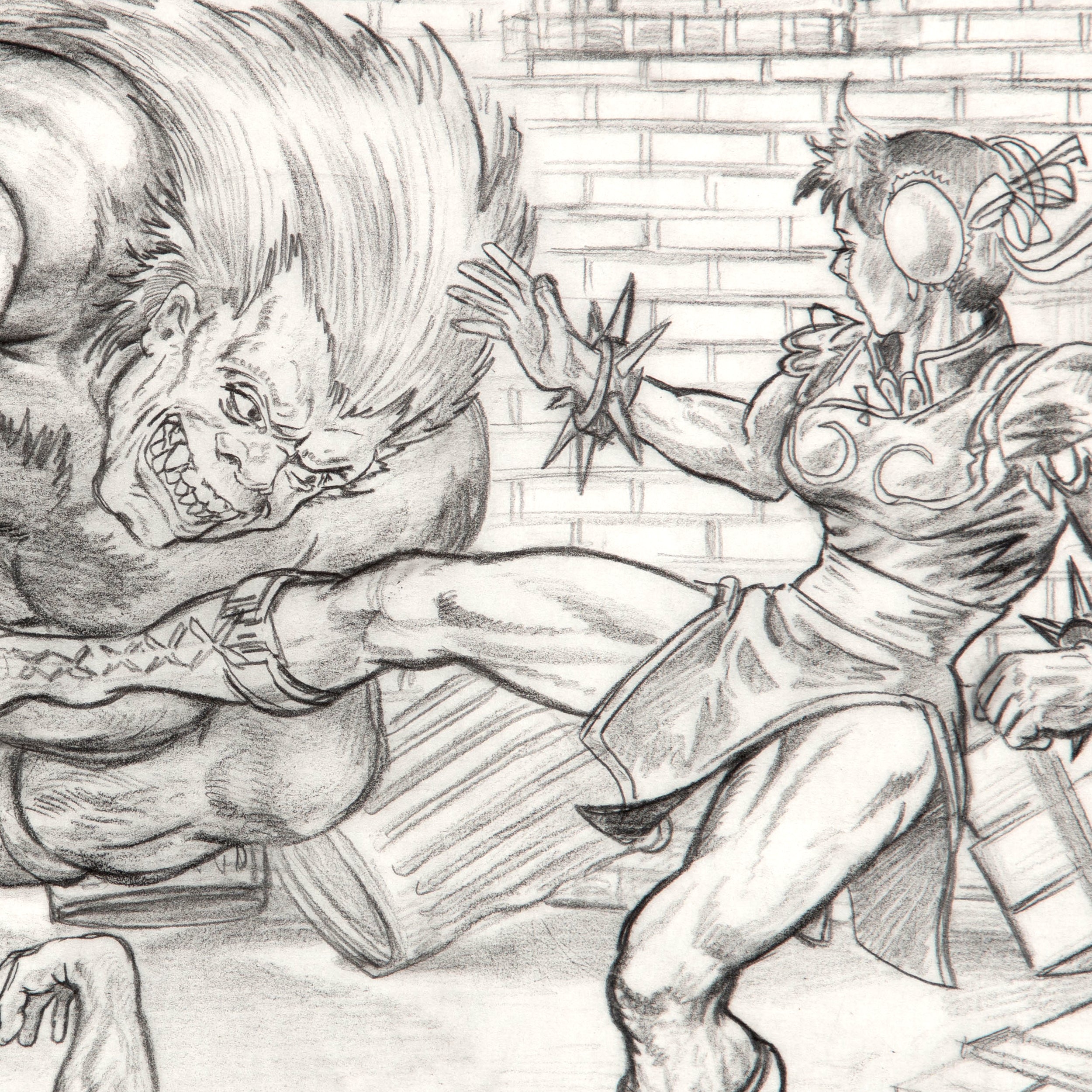 Street Fighter II Cover Sketch (SNES)