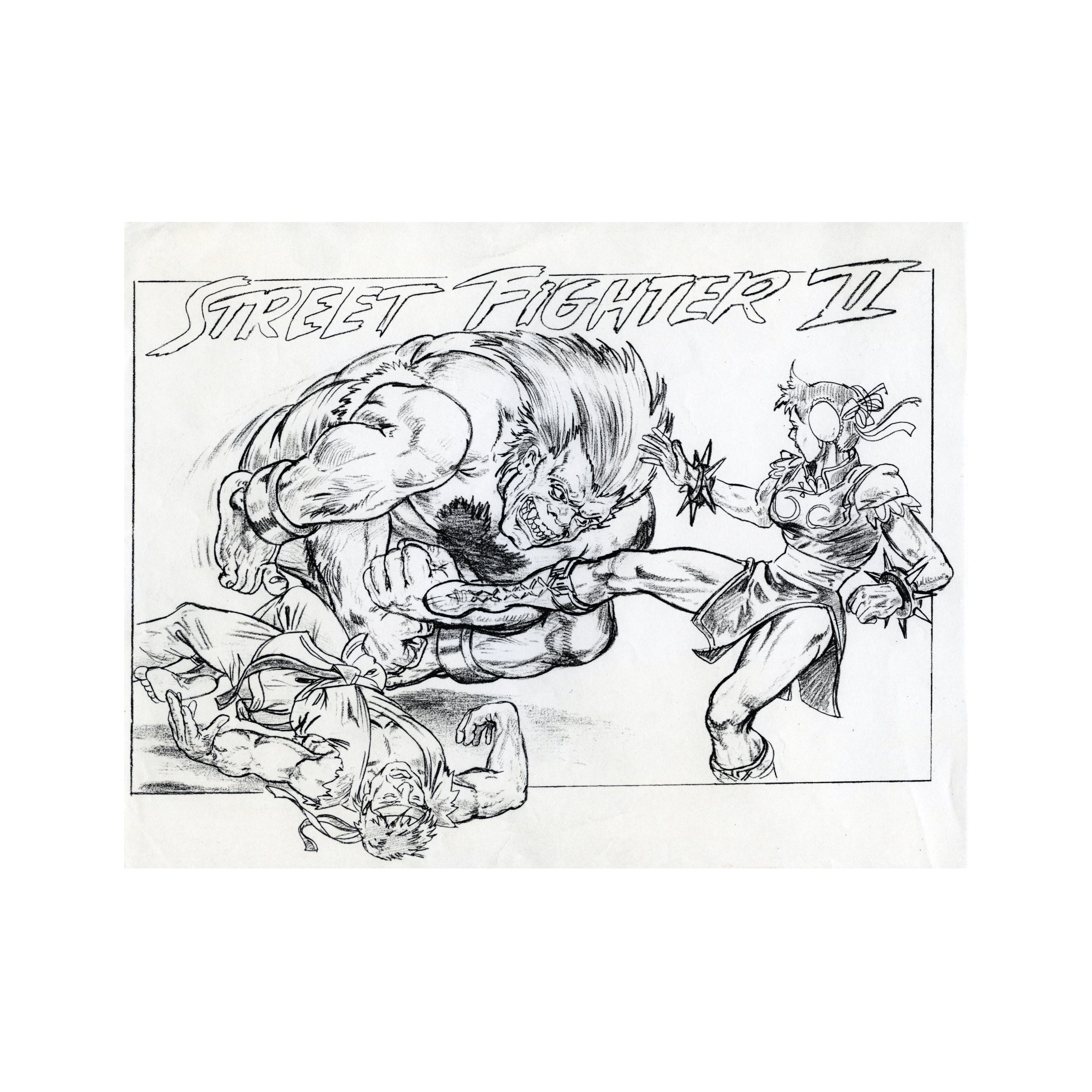 Street Fighter II Cover Sketch (SNES)