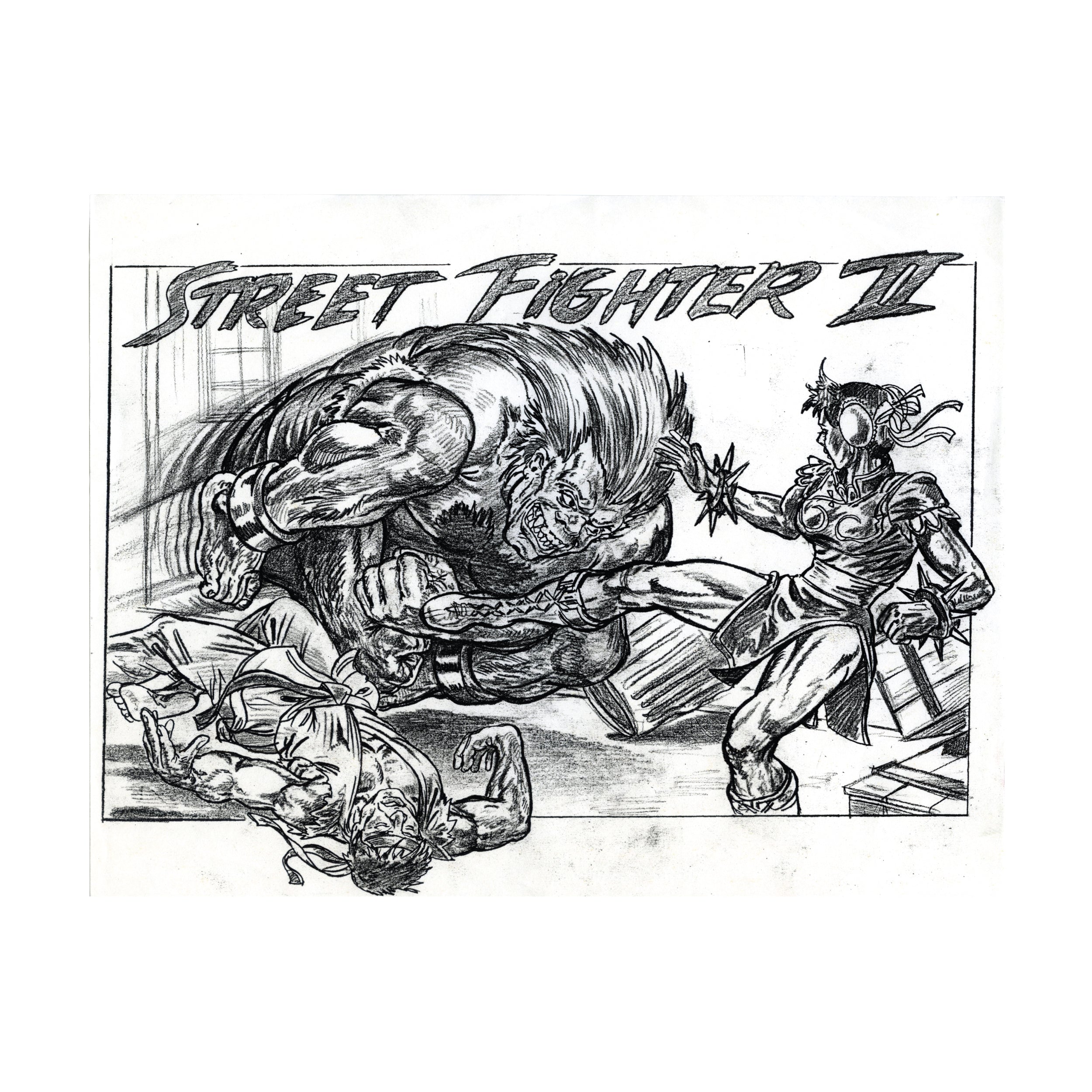 Street Fighter II Cover Sketch (SNES)